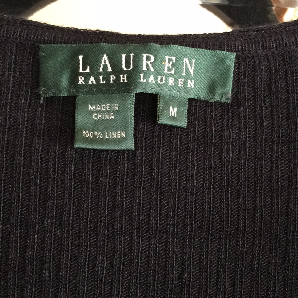 Lauren Ralph Lauren sweater. 100% Linen. Black. M - Picture 4 of 7